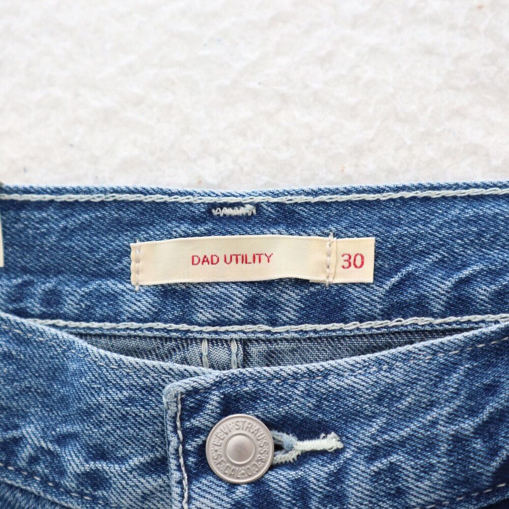 Levi's Loose Fit Jeans Women's 30 Blue Utility Dad Mid Rise Straight Leg Big E - Picture 5 of 13